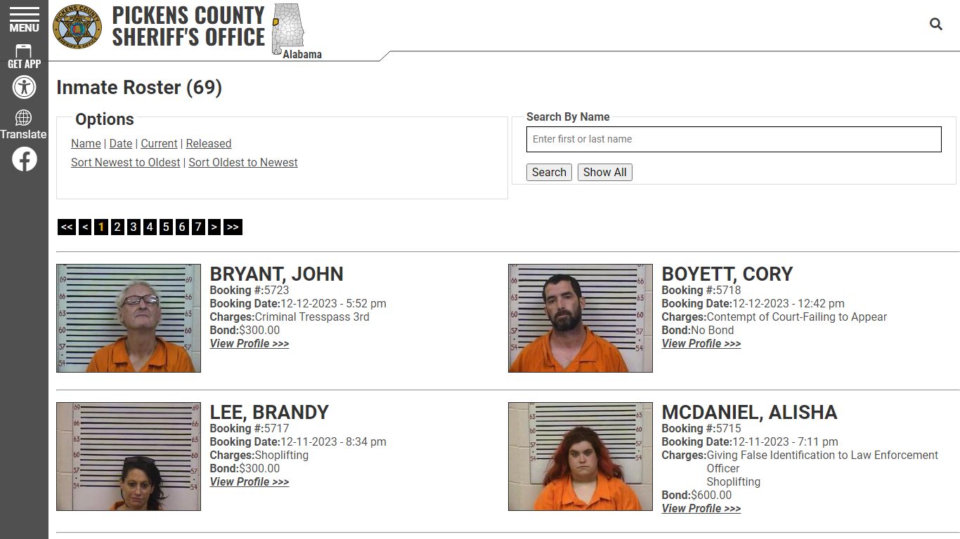 Inmate Roster - Current Inmates Booking Date Descending - Pickens ...