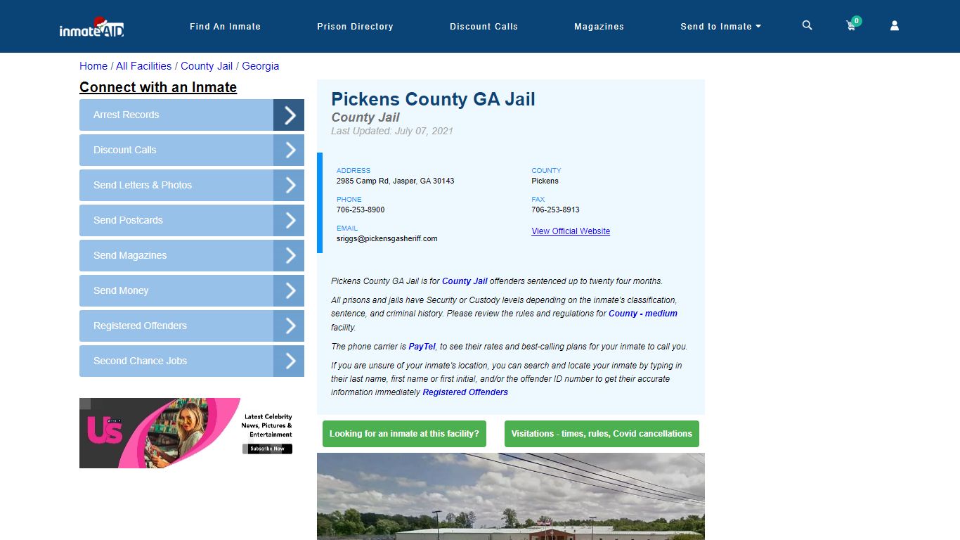Pickens County GA Jail - Inmate Locator - Jasper, GA